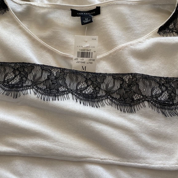 Ann Taylor Sweater w/Lace Detail - Picture 5 of 6